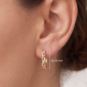Preview: Creolen 925 Silber vergoldet 30 Lab-Grown-Diamanten Brillanten