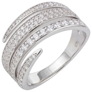 Damen Ring 925 Sterling Silber 95 Zirkonia Silberring