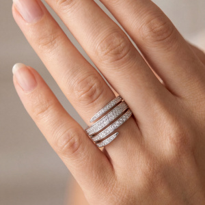 Preview: Damen Ring 925 Sterling Silber 95 Zirkonia Silberring