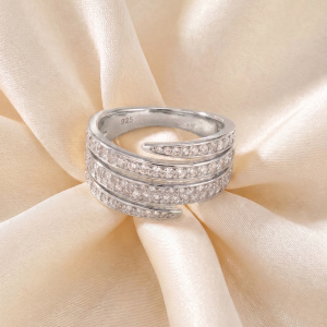 Preview: Damen Ring 925 Sterling Silber 95 Zirkonia Silberring