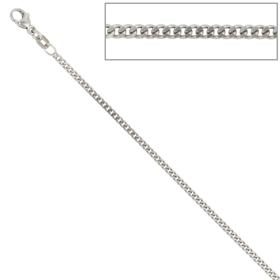 Panzerkette 925 Sterling Silber 2 mm 45 cm Halskette Kette Silberkette Karabiner