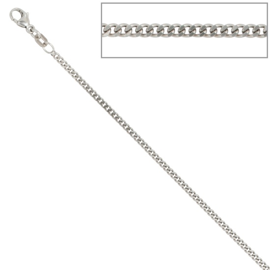 Panzerkette 925 Sterling Silber 2 mm 50 cm Halskette Kette Silberkette Karabiner