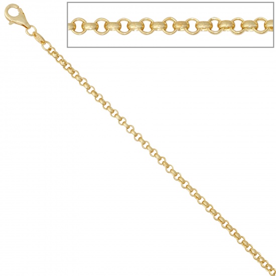 Erbskette 333 Gelbgold 2,5 mm 45 cm Gold Kette Halskette Goldkette Karabiner