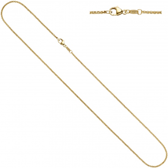 Erbskette 585 Gelbgold 2,5 mm 45 cm Gold Kette Halskette Goldkette Karabiner