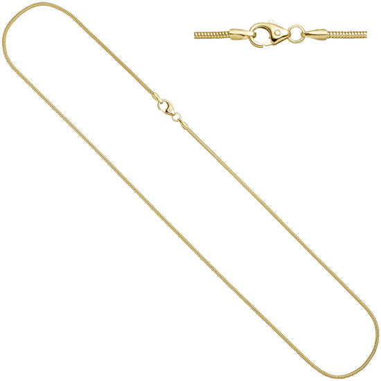 Schlangenkette 333 Gelbgold 1,4 mm 60 cm Gold Kette Halskette Goldkette