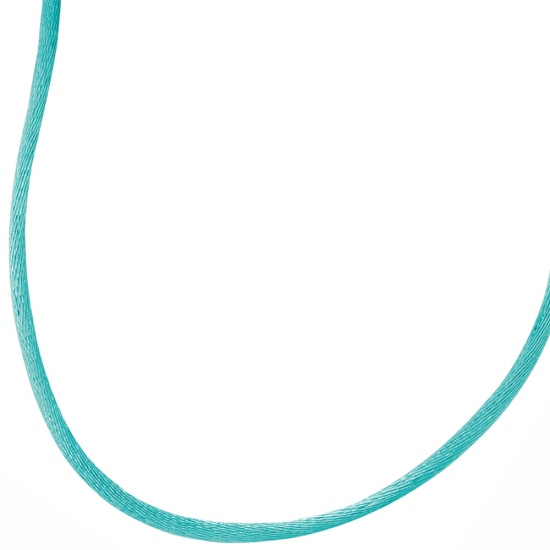 Collier Halskette Seide türkis 42 cm, Verschluss 925 Silber Kette