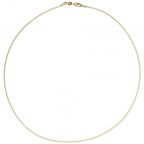 Halsreif 585 Gelbgold 1,1 mm 45 cm Gold Kette Halskette Goldhalsreif Karabiner