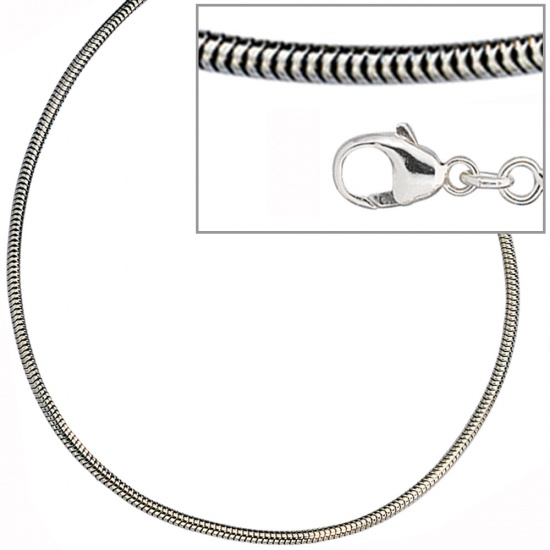 Schlangenkette 925 Silber 1,6 mm 42 cm Halskette Kette Silberkette Karabiner
