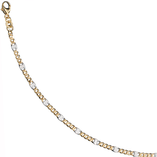 Steg-Panzerarmband 333 Gelbgold massiv 19 cm Gold Armband Goldarmband Karabiner