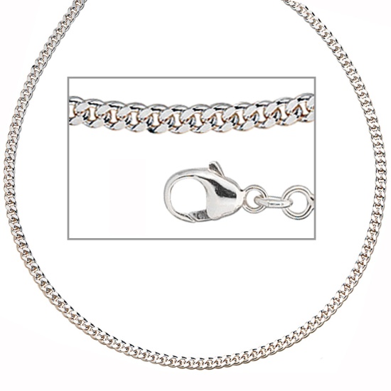 Panzerkette 925 Silber 2,5 mm 50 cm Halskette Kette Silberkette Karabiner