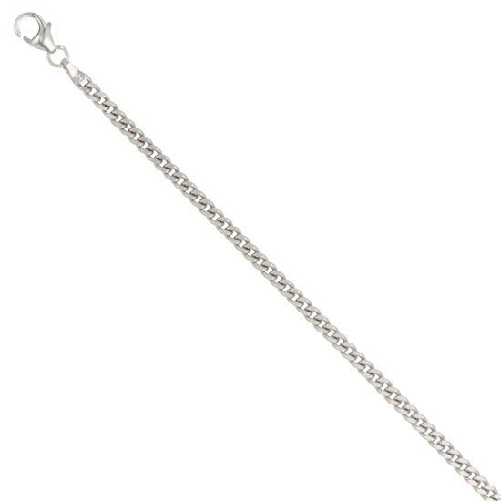 Panzerkette 925 Silber 2,5 mm 50 cm Halskette Kette Silberkette Karabiner