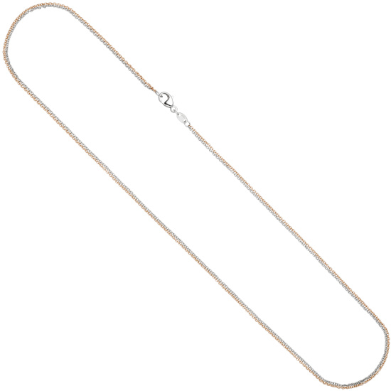 Halskette Kette 585 Gold Rotgold Weißgold bicolor 42 cm Goldkette Karabiner