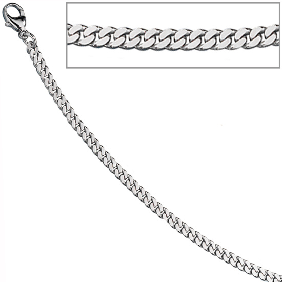 Panzerarmband 585 Weißgold massiv 21 cm Gold Armband Weißgoldarmband Karabiner