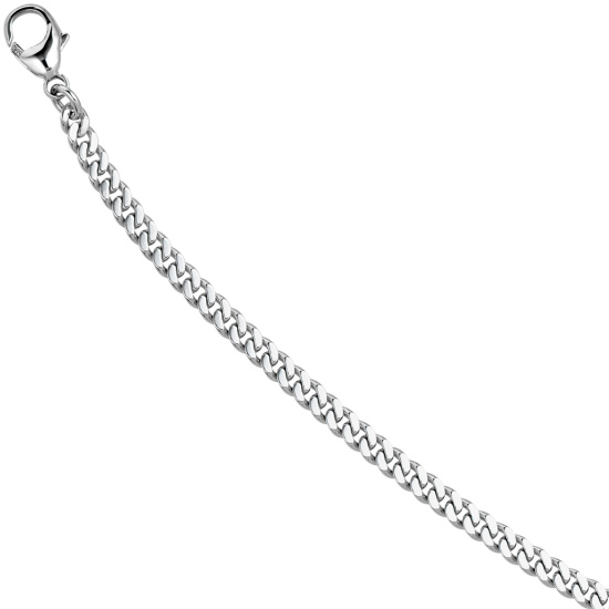 Panzerarmband 585 Weißgold massiv 21 cm Gold Armband Weißgoldarmband Karabiner