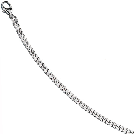 Panzerarmband 585 Weißgold massiv 21 cm Gold Armband Weißgoldarmband Karabiner