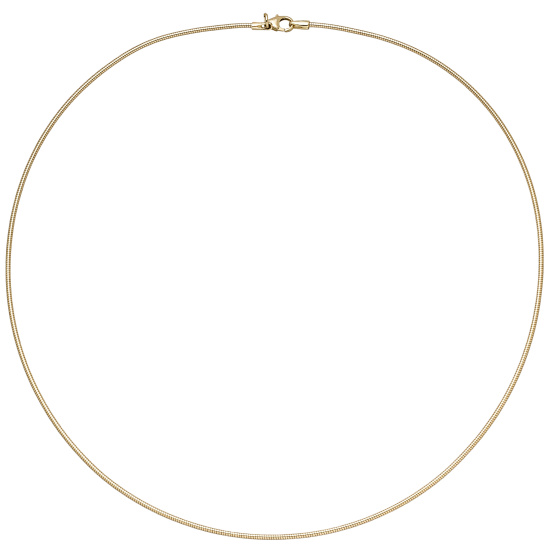 Halsreif 585 Gelbgold 1,1 mm 50 cm Gold Kette Halskette Goldhalsreif Karabiner