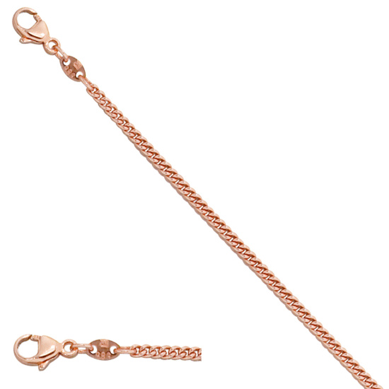Panzerkette 585 Rotgold 2,0 mm 42 cm Gold Kette Halskette Rotgoldkette Karabiner