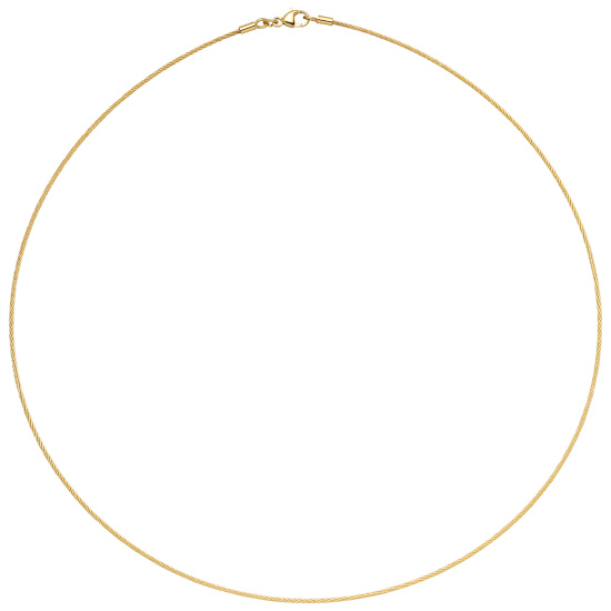 Halsreif 750 Gold Gelbgold 1,1 mm 50 cm Halskette Kette Karabiner