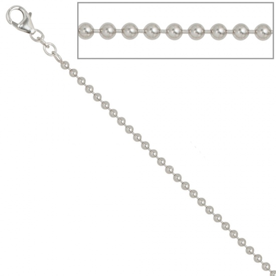 Kugelkette 925 Silber 2,5 mm 90 cm Halskette Kette Silberkette Karabiner