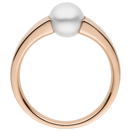 Damen Ring 585 Gold Rotgold 1 Süßwasser Perle Goldring Perlenring