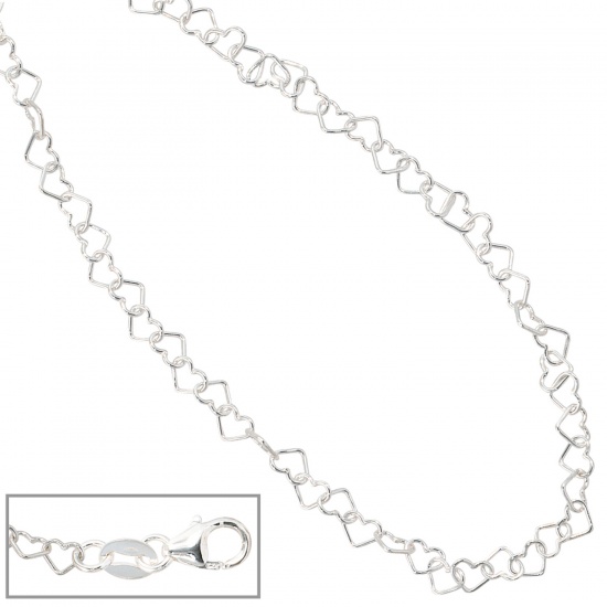Kinder Collier Halskette aus Herzen Herzchen 925 Sterling Silber 35 cm Kette