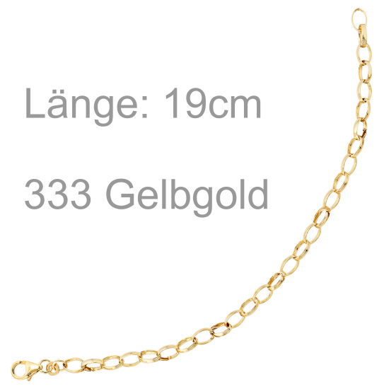 Armband 333 Gold Gelbgold 19 cm Goldarmband Charm Bettelarmband für Charms