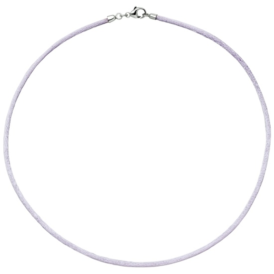Collier Halskette Seide flieder 2,8 mm 42 cm, Verschluss 925 Silber Kette