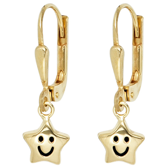 Kinder Boutons Stern 333 Gold Gelbgold Ohrringe Ohrhänger Kinderohrringe