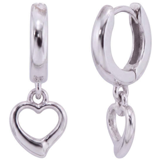 Kinder Creolen Herz 925 Sterling Silber rhodiniert Ohrringe Kinderohrringe