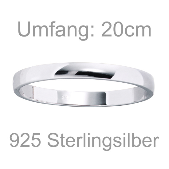 Armreif Armband oval 925 Sterling Silber Silberarmreif Kastenschloss