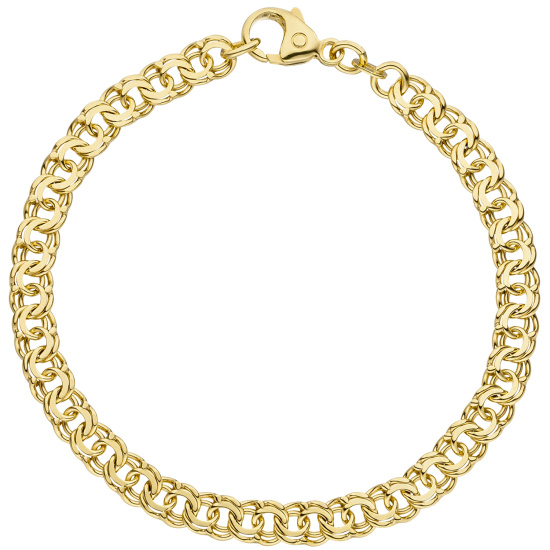 Garibaldiarmband 585 Gold Gelbgold massiv 19 cm Armband Goldarmband