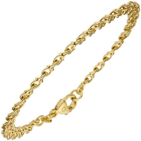 Garibaldiarmband 585 Gold Gelbgold massiv 19 cm Armband Goldarmband