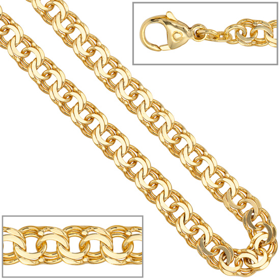Garibaldiarmband 585 Gold Gelbgold massiv 19 cm Armband Goldarmband