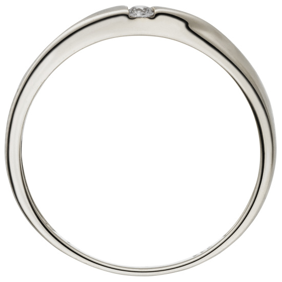 Damen Ring 333 Gold Gelbgold Weißgold teil matt 1 Zirkonia Goldring