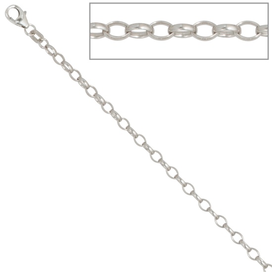 Ankerkette 925 Silber 3,0 mm 60 cm Halskette Kette Silberkette Karabiner