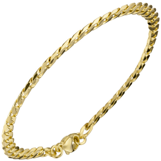 Panzerarmband 333 Gelbgold 21 cm Gold Armband Goldarmband Karabiner