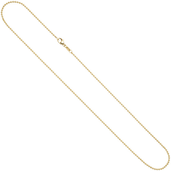 Kugelkette 585 Gelbgold 1,5 mm 45 cm Gold Kette Halskette Goldkette Karabiner