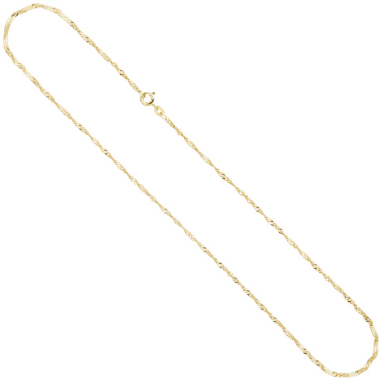 Singapurkette 585 Gelbgold 1,8 mm 45 cm Gold Kette Halskette Goldkette Federring
