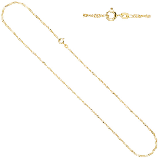 Singapurkette 585 Gelbgold 1,8 mm 45 cm Gold Kette Halskette Goldkette Federring