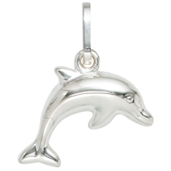 Kinder Anhänger Delfin 925 Sterling Silber Delfinanhänger Kinderanhänger