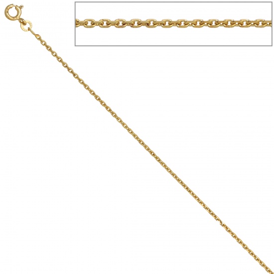 Ankerkette 585 Gelbgold diamantiert 1,6 mm 50 cm Gold Kette Halskette Goldkette