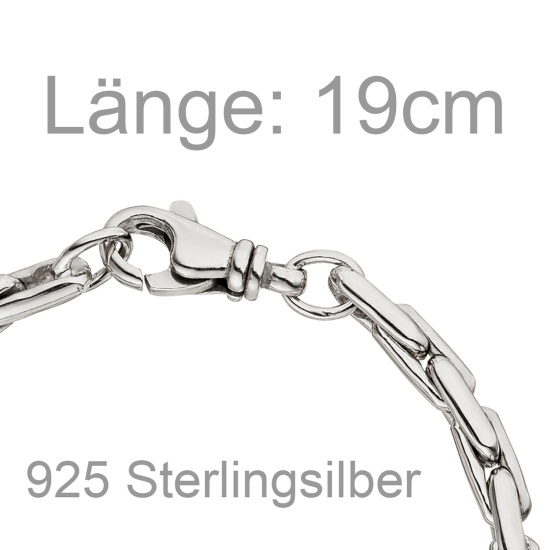Armband 925 Sterling Silber rhodiniert 19 cm Silberarmband Karabiner