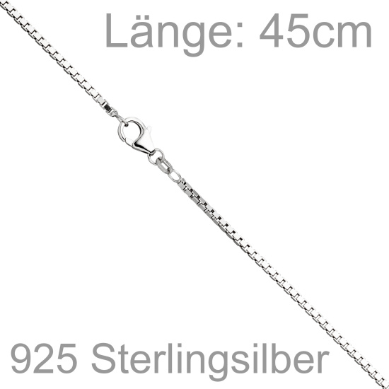 Venezianerkette 925 Silber 1,2 mm 45 cm Halskette Kette Silberkette Karabiner