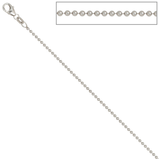Kugelkette 925 Silber 1,4 mm 45 cm Halskette Kette Silberkette Karabiner