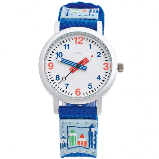 JOBO Kinder Armbanduhr hellblau blau Quarz Analog Aluminium Kinderuhr