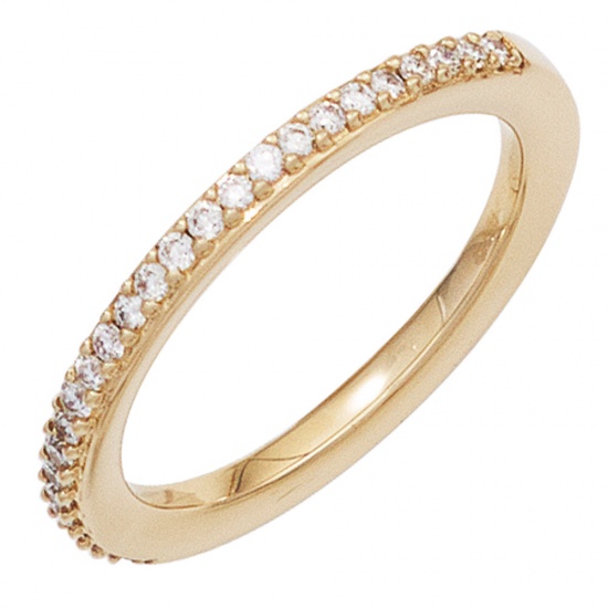 Damen Ring 585 Gold Gelbgold 26 Diamanten Brillanten 0,21ct. Goldring