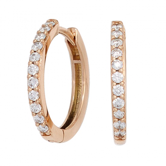 Creolen 585 Gold Rotgold 22 Diamanten Brillanten Ohrringe Diamantcreolen