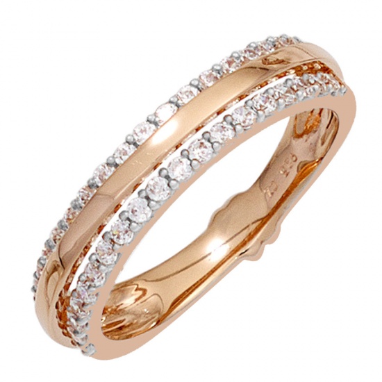 Damen Ring 585 Gold Rotgold 38 Diamanten Brillanten Rotgoldring