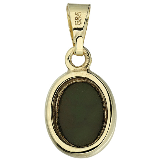 Anhänger oval 585 Gold Gelbgold 1 Opal-Triplette Goldanhänger Opalanhänger