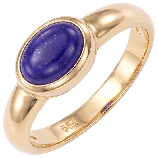 Damen Ring 585 Gold Gelbgold 1 Lapislazuli blau Goldring